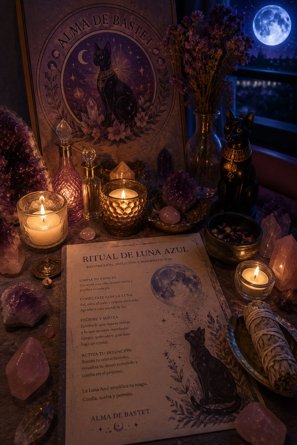 🌕 La Magia de la Luna Azul: Cómo aprovechar este poderoso portal en Alma de Bastet