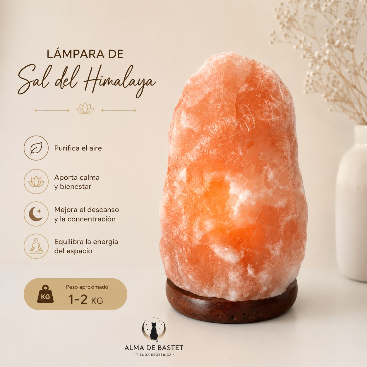 Lámpara de Sal del Himalaya 1-2 kg