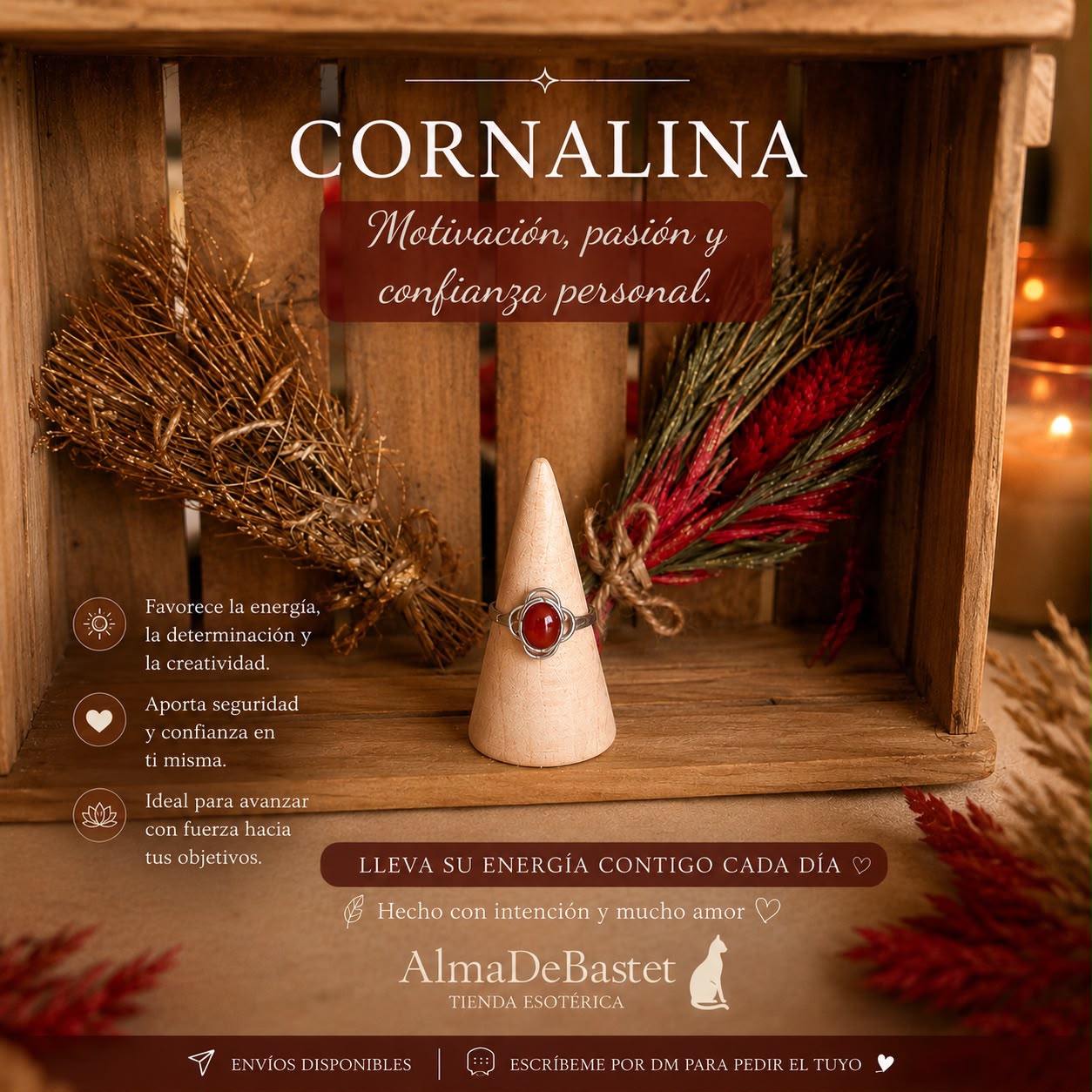 Anillo de plata con Cornalina