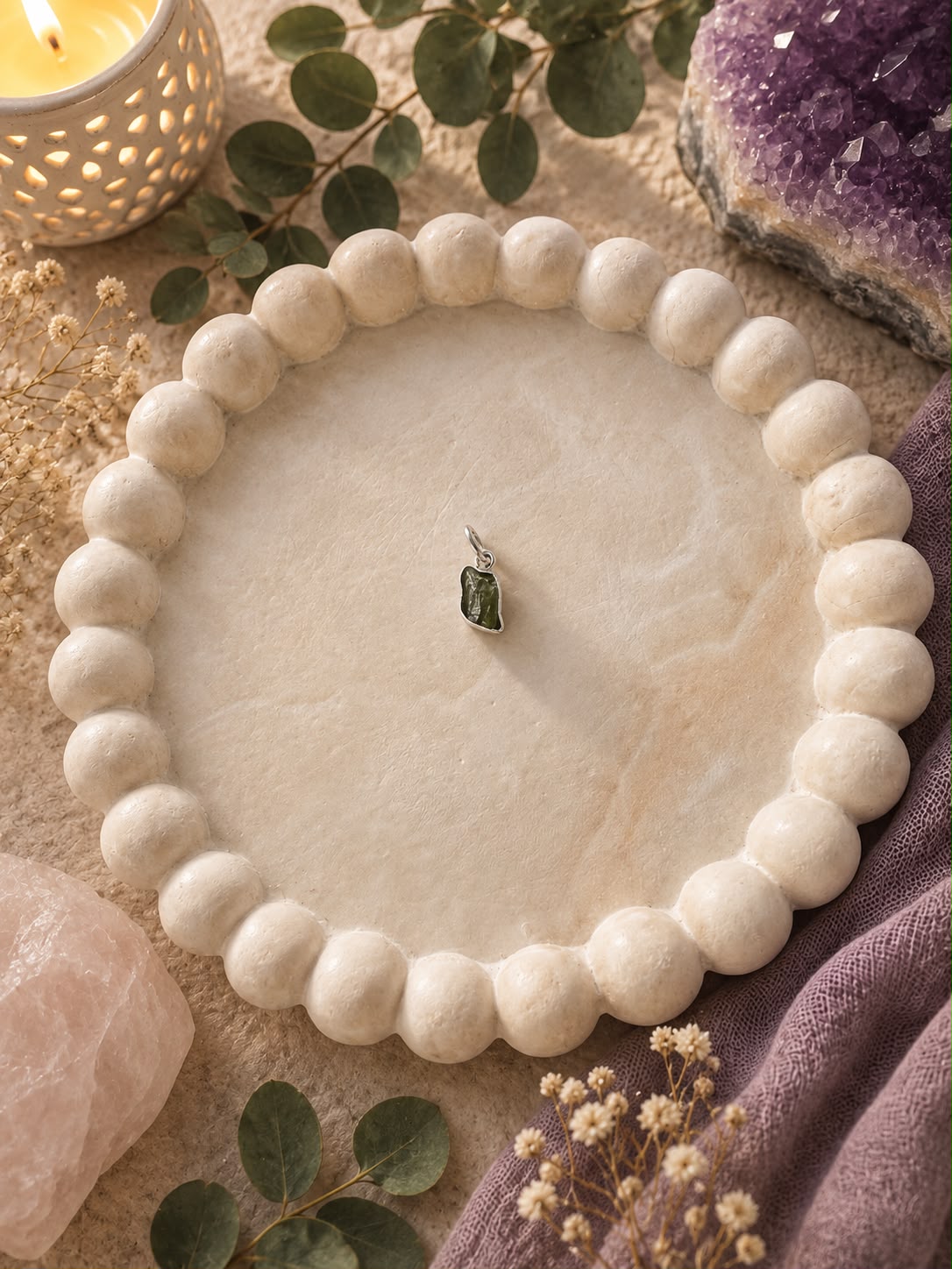 Colgante de Moldavita Natural en Plata de Ley 925 – Pieza Única