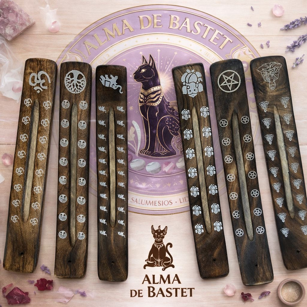 Soporte de Incienso de Madera de Mango