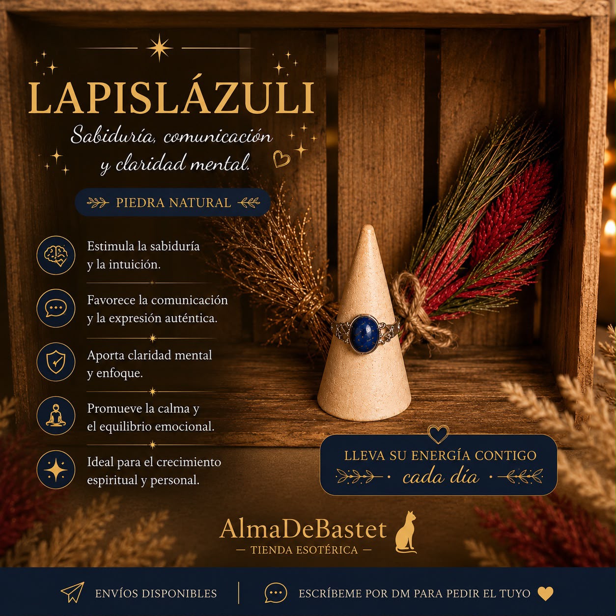 Anillo de plata con Lapislázuli