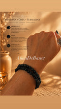 Pulsera Obsidiana, Ónix y Turmalina