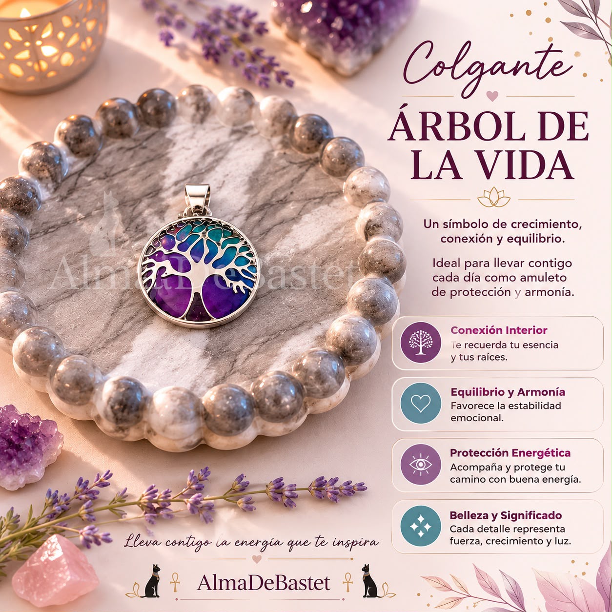 Colgante Árbol de la Vida multicolor