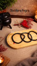 Bracelet en obsidienne noire