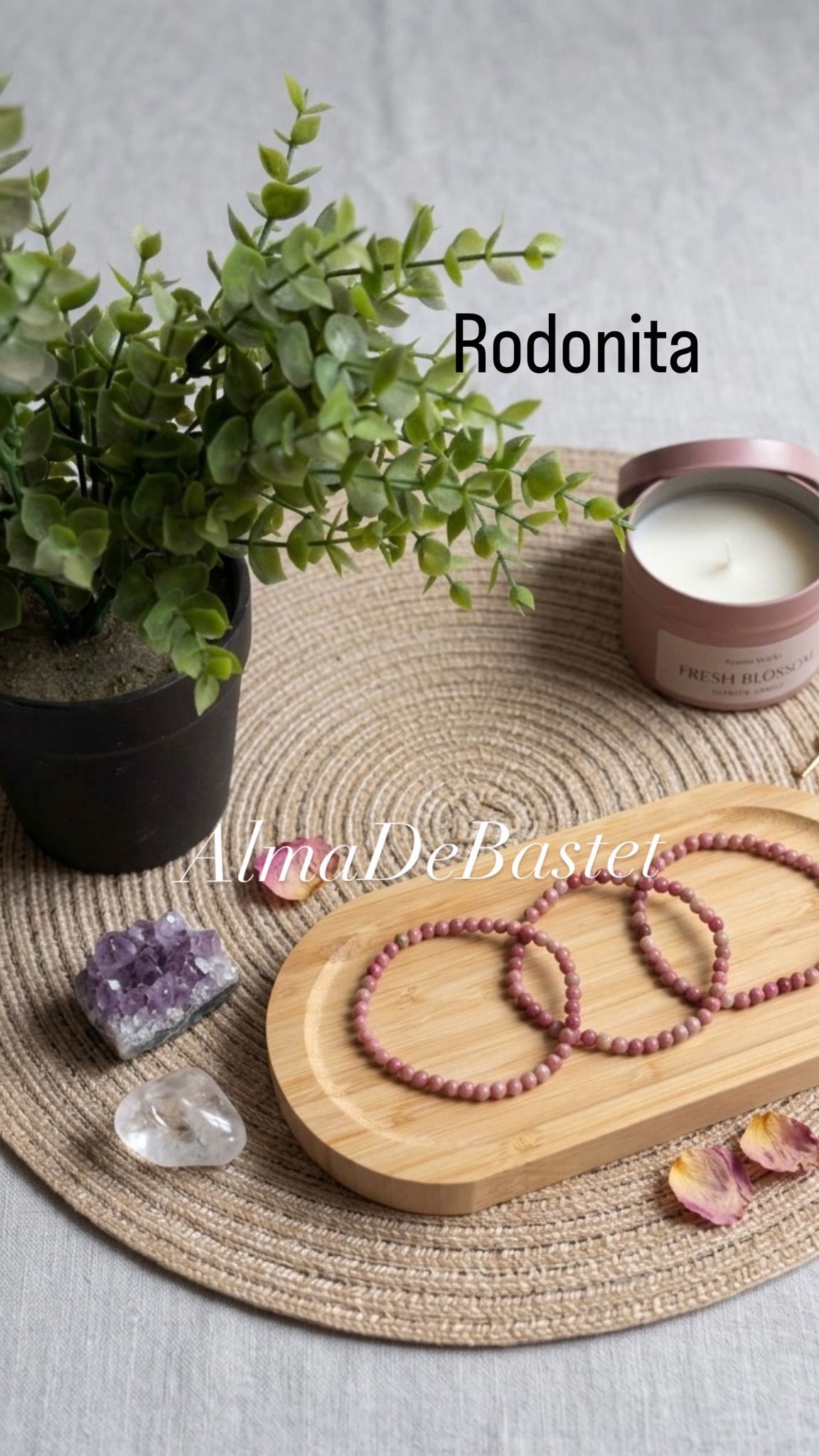 Bracelet en rhodonite