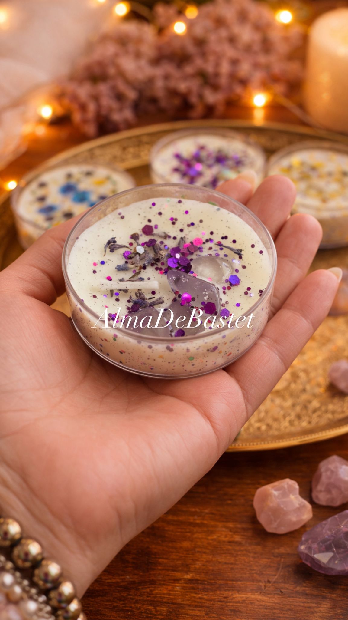 Vela Ritual con Cristales · Intuición