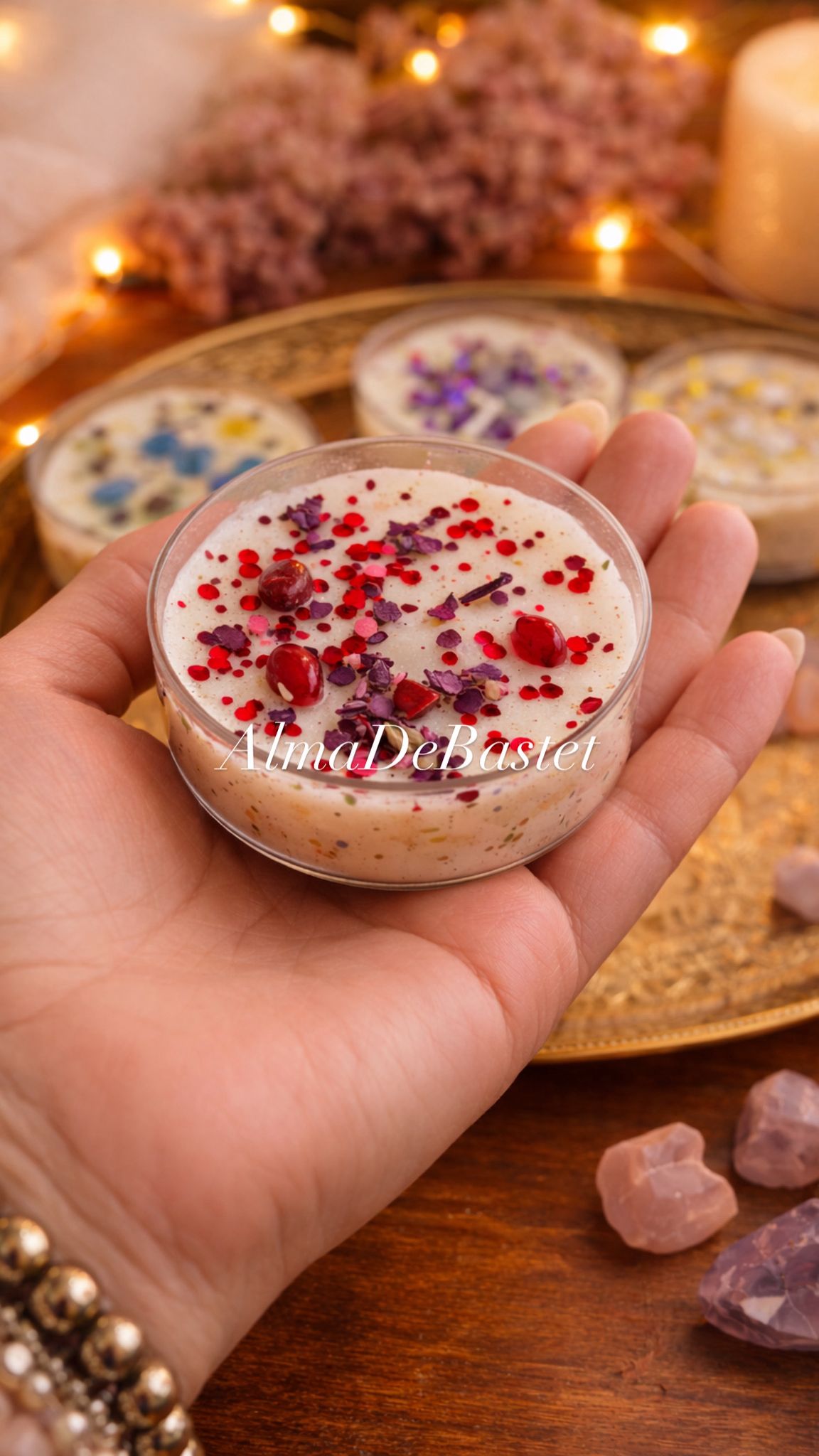 Vela Ritual con Cristales · Amor
