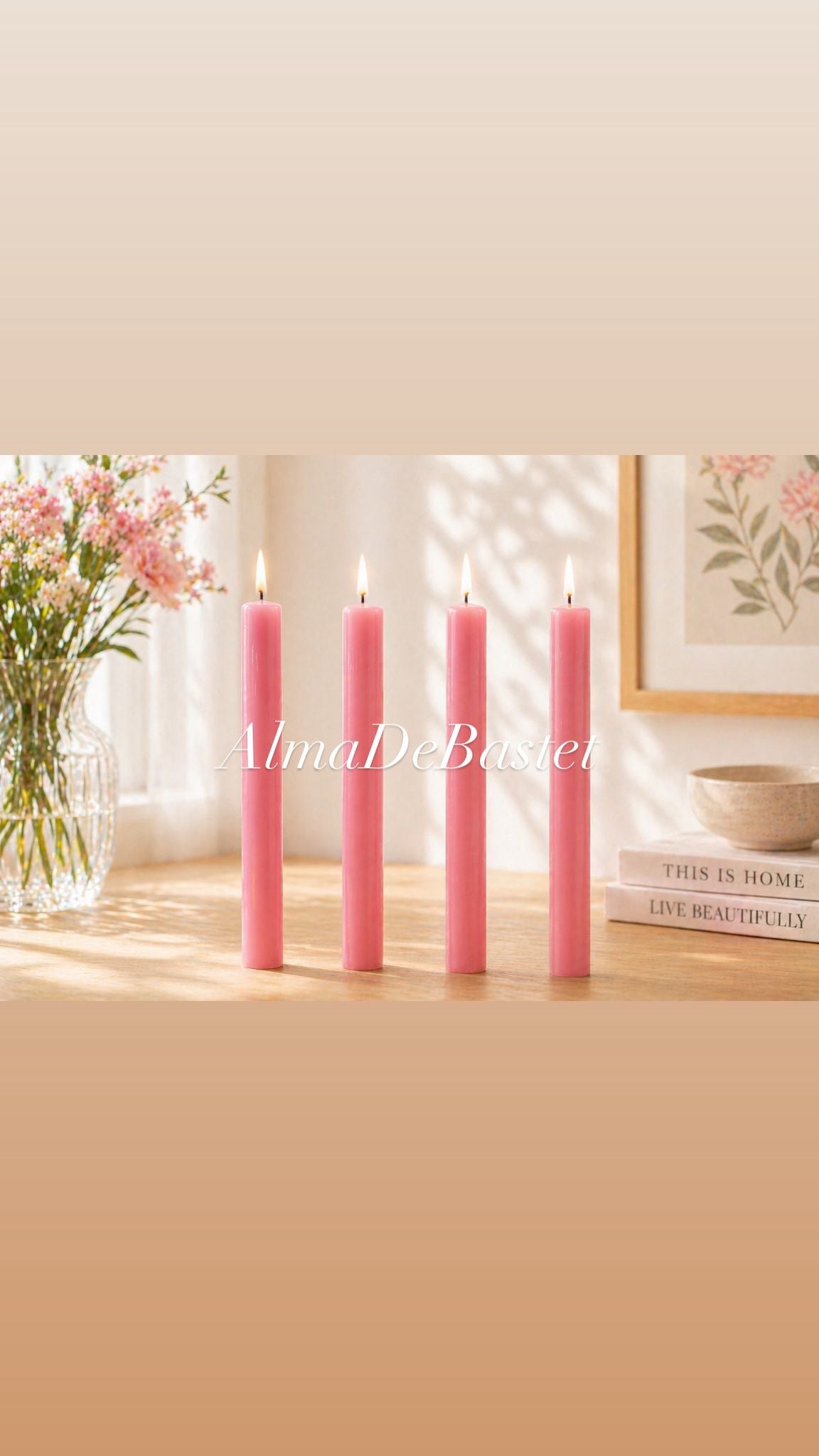 Vela Rosa – Pack 4 Velas Lumar