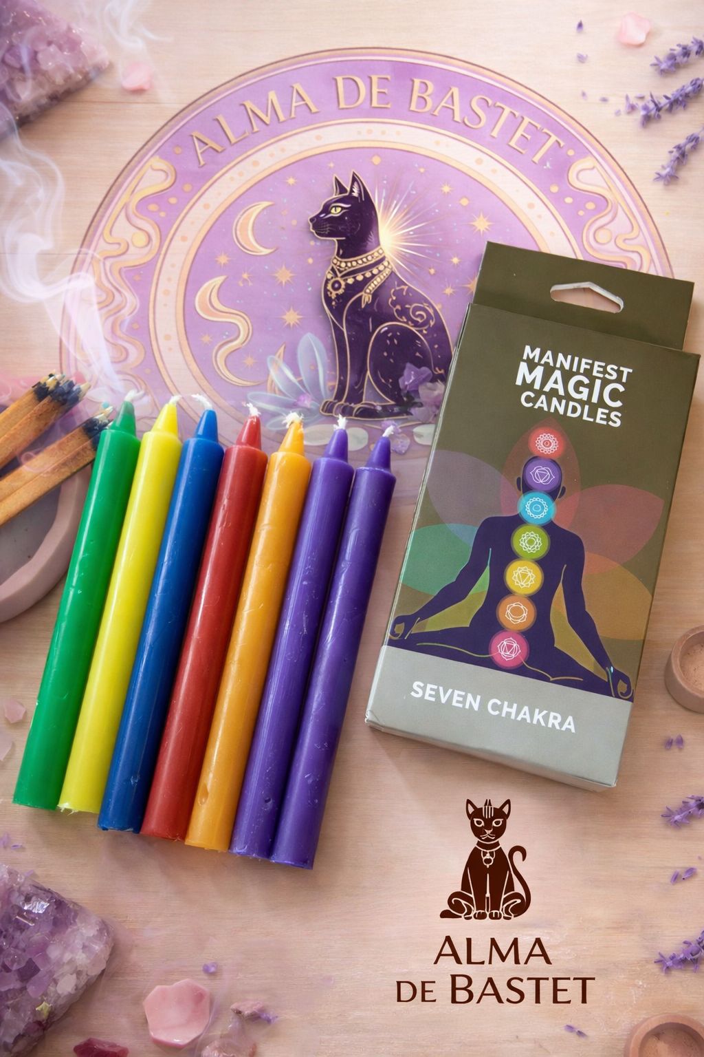 Bougies rituelles 7 chakras